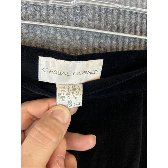 Vintage Casual Corner Women's Velvet Stretch Pants Black Sz 10 Whimsy Goth Vibes - Picture 6 of 10